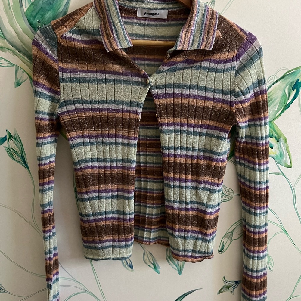 Gimaguas Ribbed Striped Cardigan